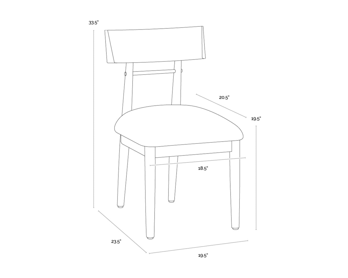 Sunpan Florian Dining Chair - Light Oak - Geralt Linen - Set of 2