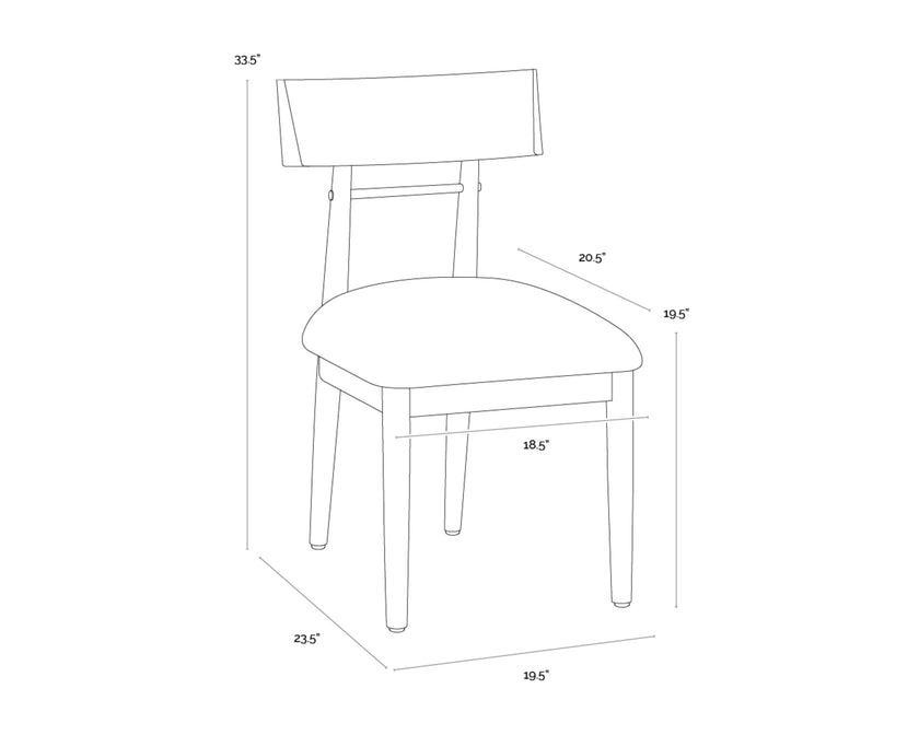 Sunpan Florian Dining Chair - Light Oak - Geralt Linen - Set of 2