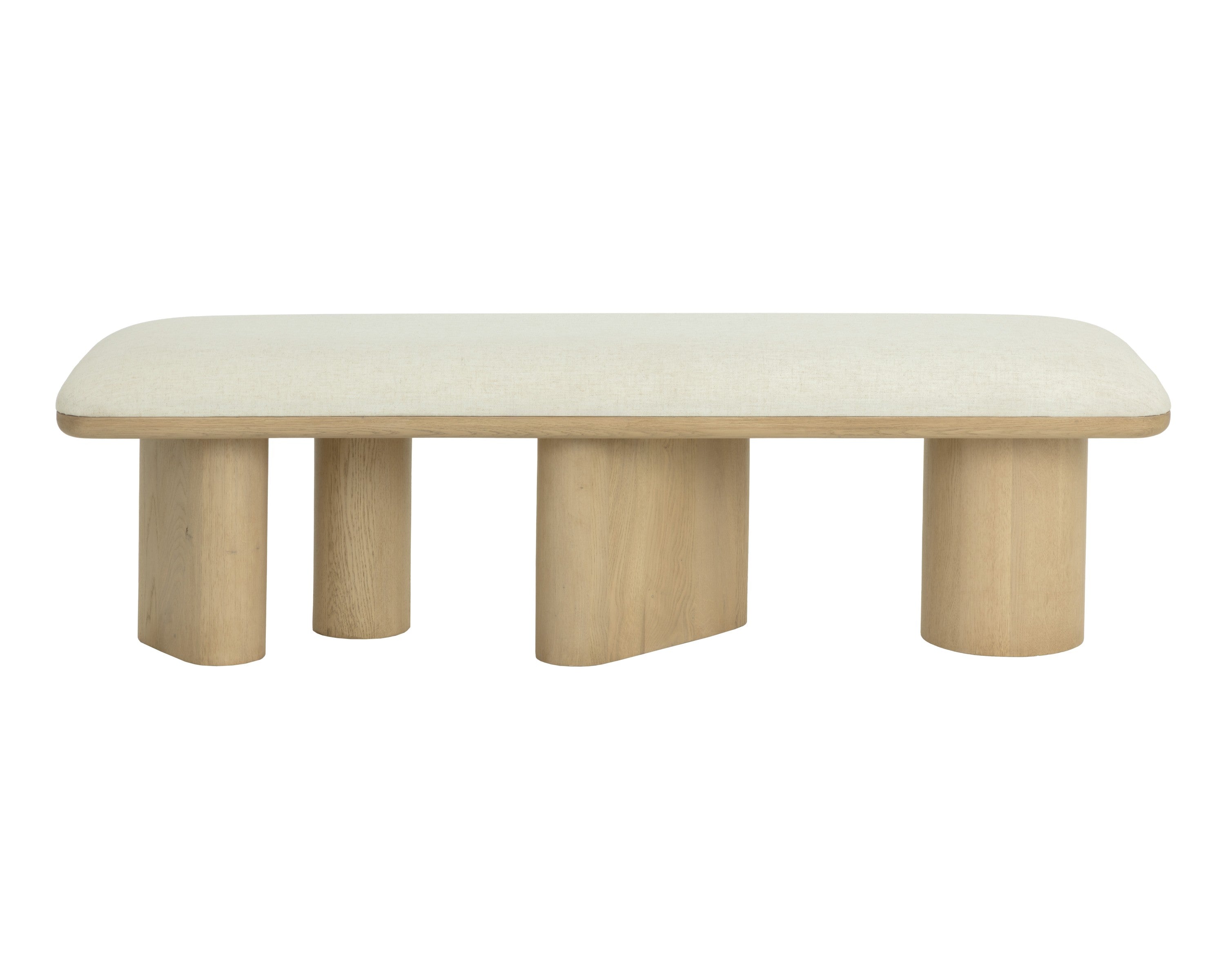 Sunpan Hiro Bench - Light Oak - Geralt Linen