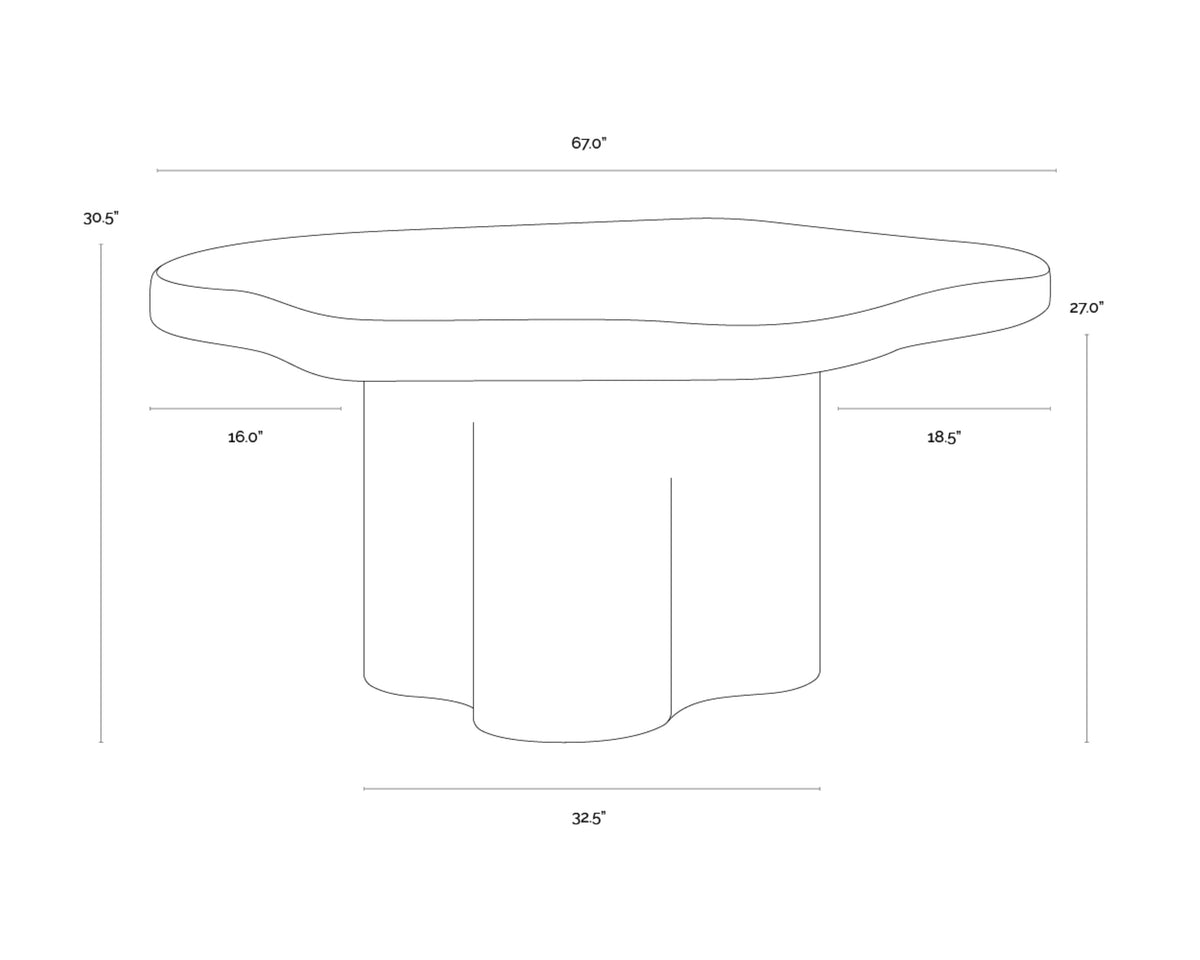 Sunpan Bellona Dining Table - Charcoal Black - 68.5