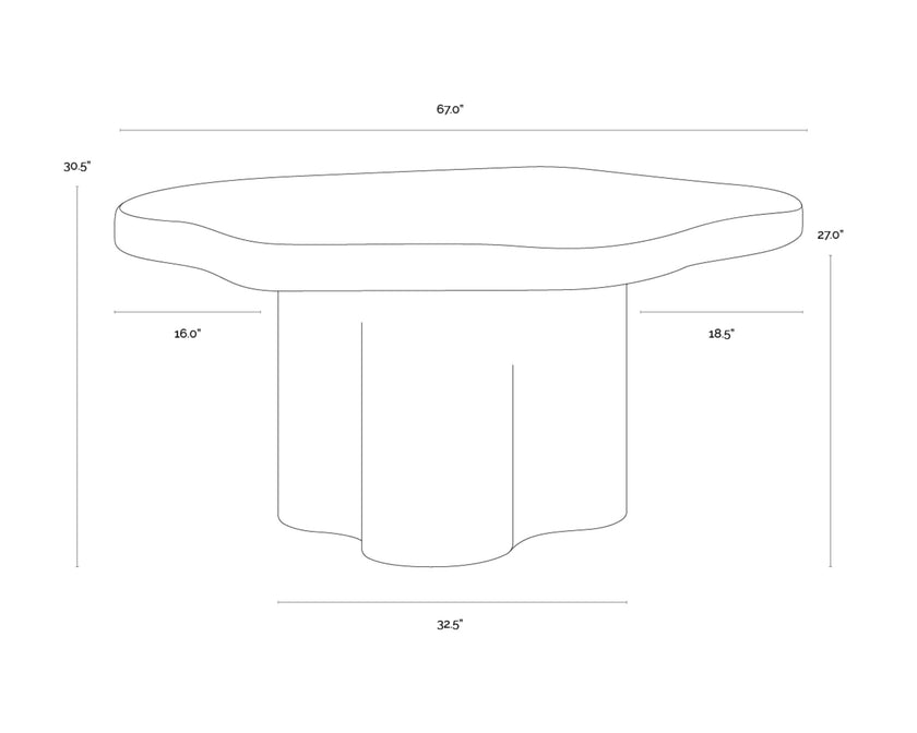 Sunpan Bellona Dining Table - Charcoal Black - 68.5