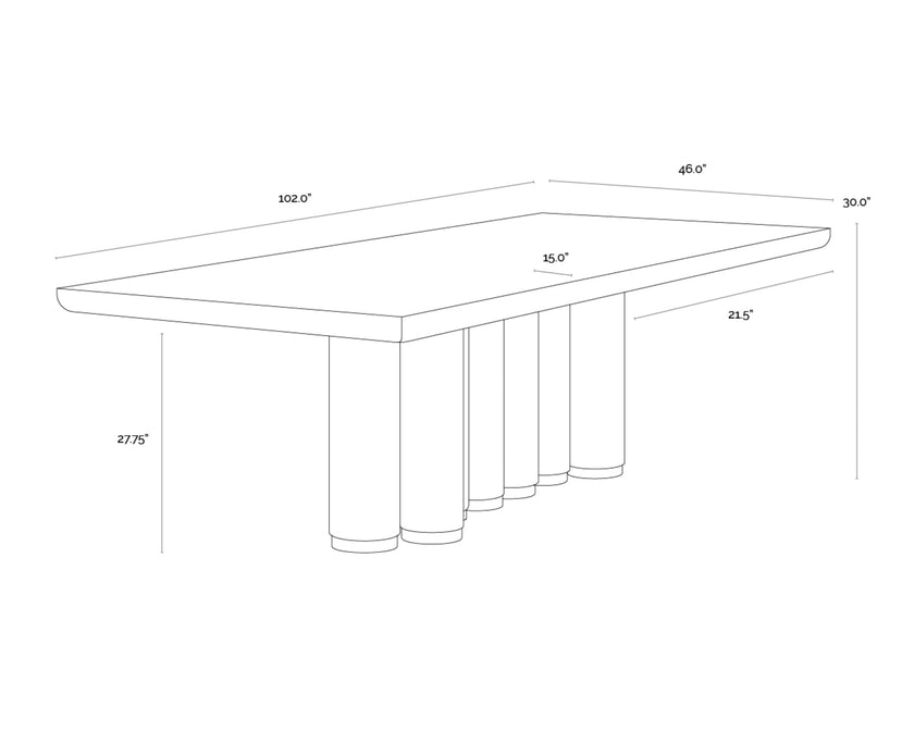 Sunpan Salix Dining Table - 102