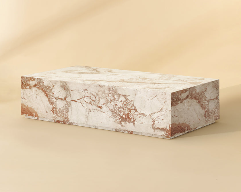 Sunpan Laros Coffee Table - Crema Breccia Marble