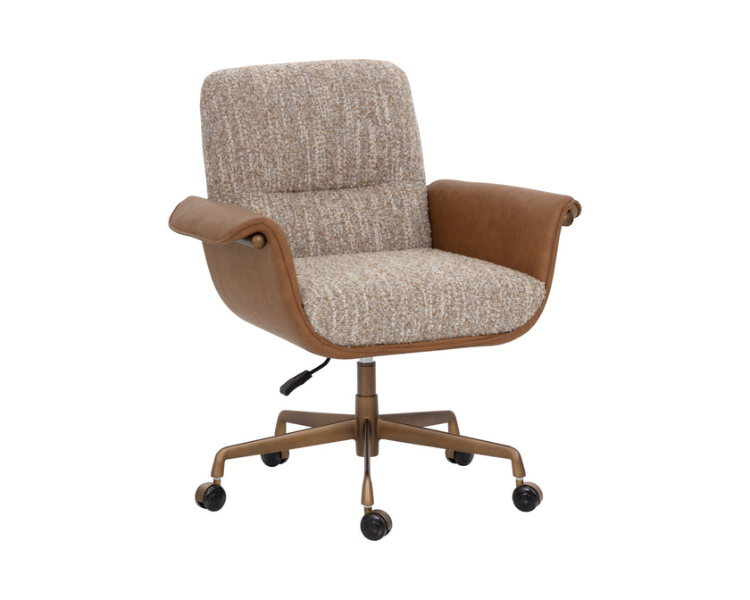 Sunpan Lomax Office Chair - Holden Dusty Greige / Milliken Cognac