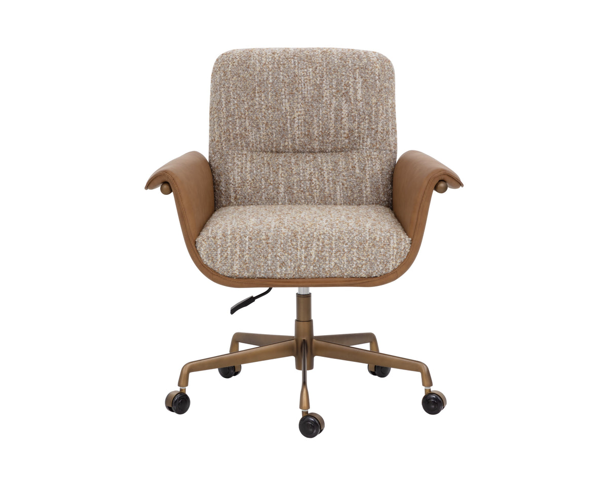 Sunpan Lomax Office Chair - Holden Dusty Greige / Milliken Cognac