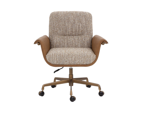 Sunpan Lomax Office Chair - Holden Dusty Greige / Milliken Cognac