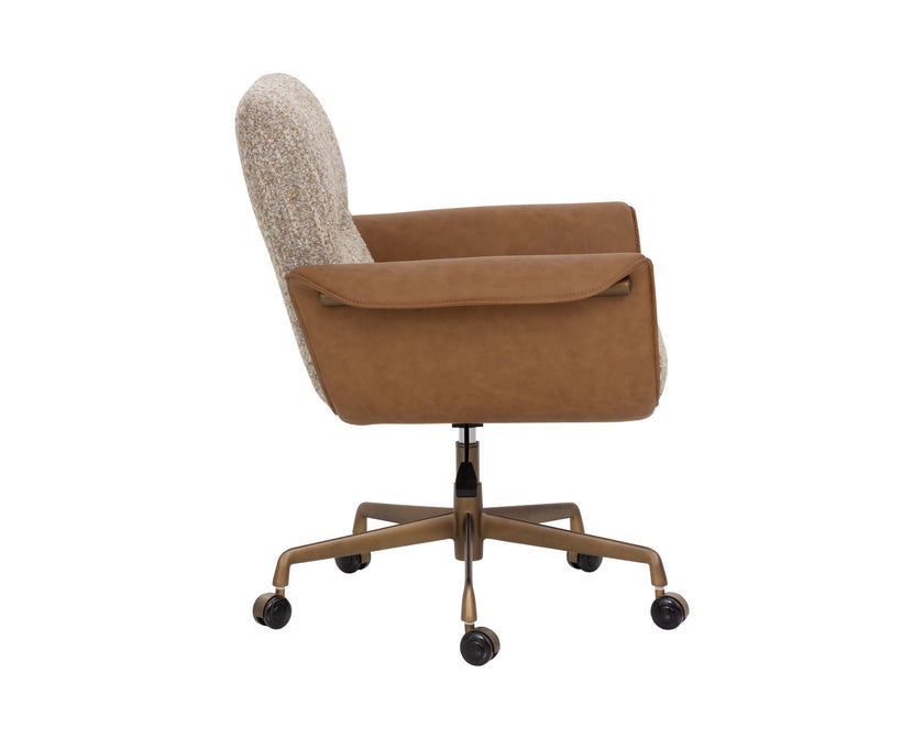 Sunpan Lomax Office Chair - Holden Dusty Greige / Milliken Cognac