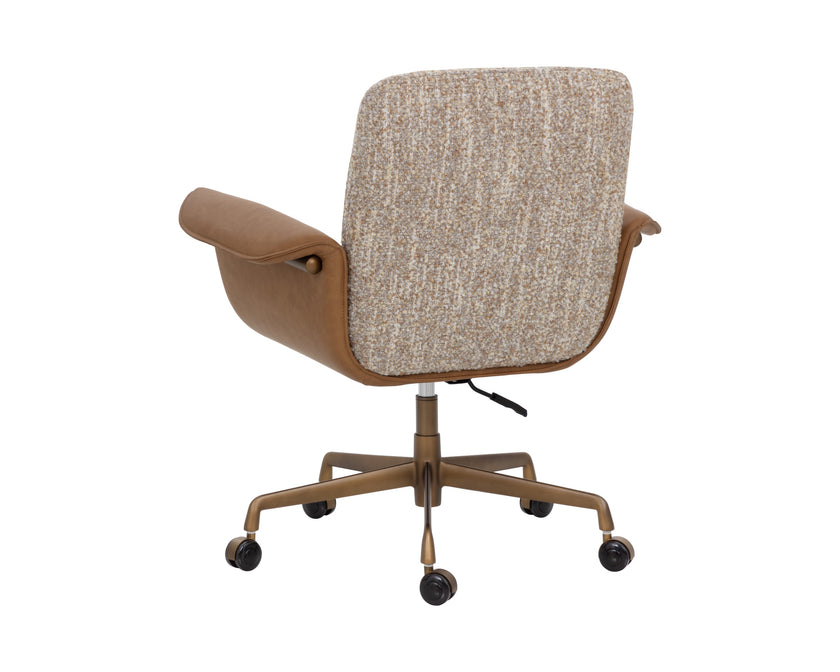 Sunpan Lomax Office Chair - Holden Dusty Greige / Milliken Cognac