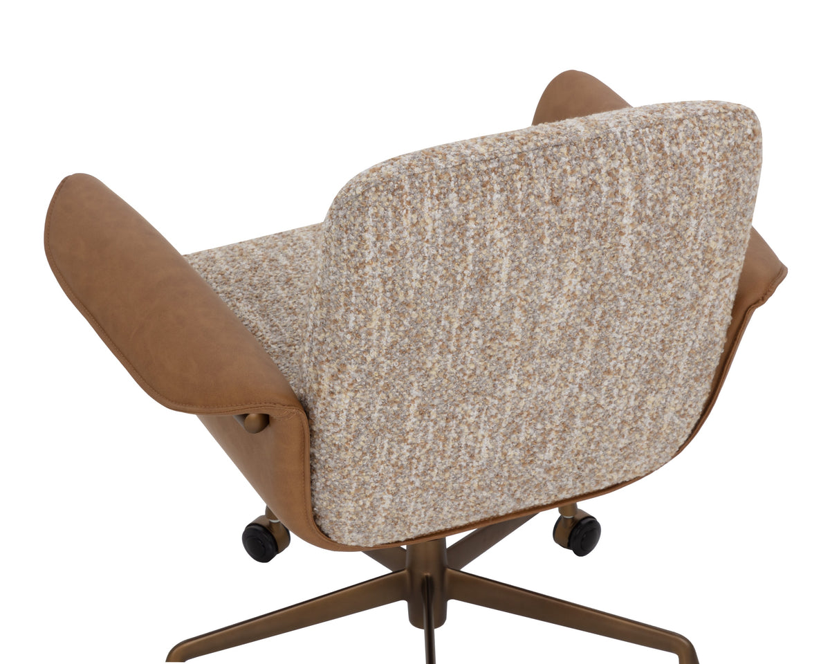 Sunpan Lomax Office Chair - Holden Dusty Greige / Milliken Cognac
