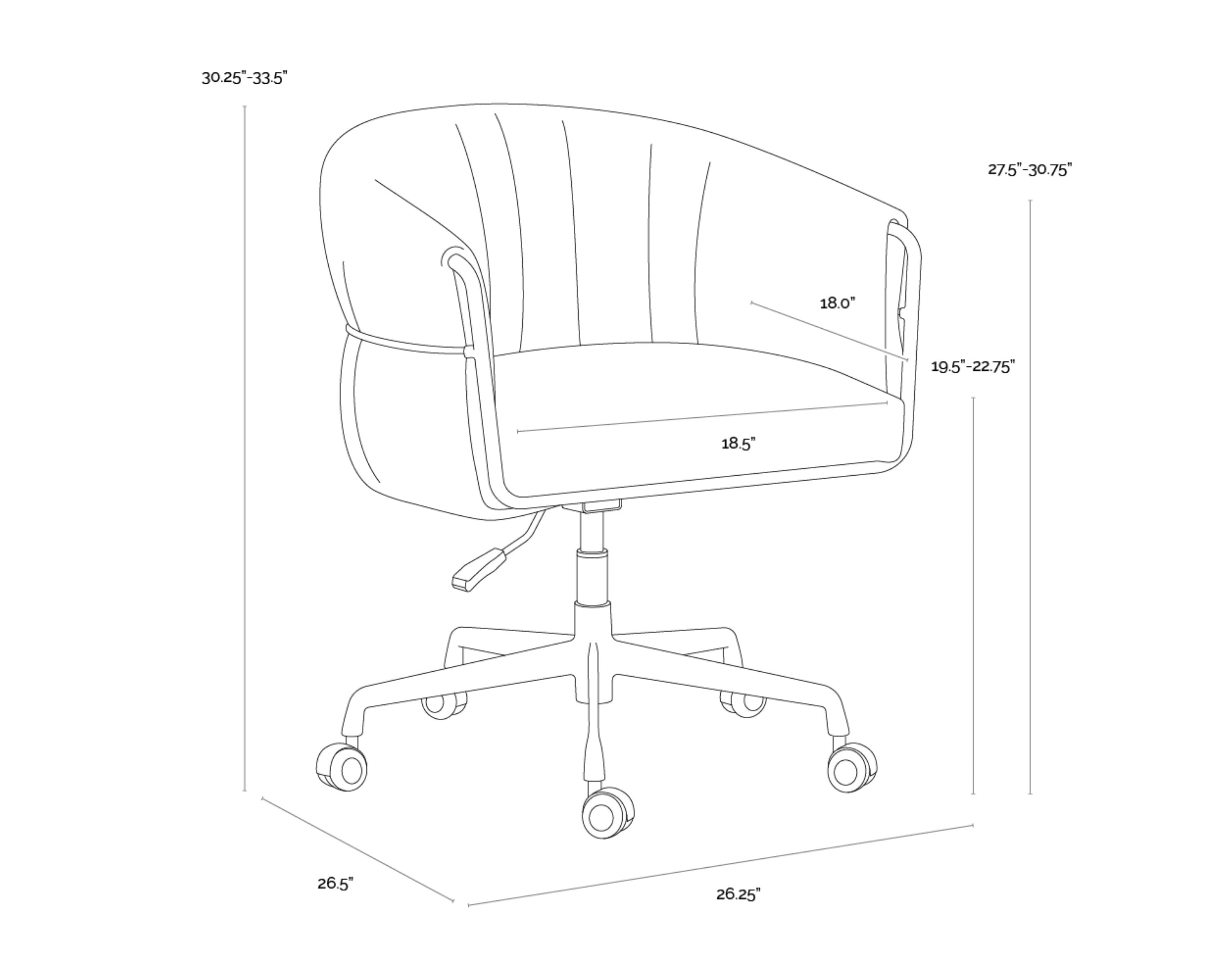 Sunpan Olma Office Chair - Meg Taupe / Santa Cruz Oatmeal