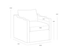 Sunpan Roosevelt Swivel Lounge Chair - Gifford Script