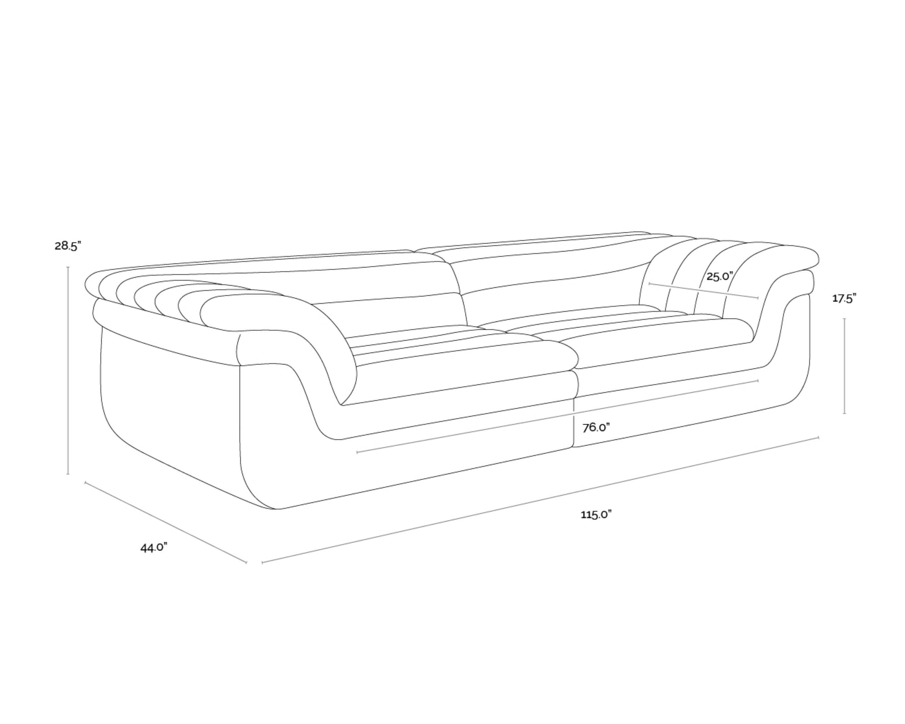 Sunpan Bello Sofa - Diamond Mink