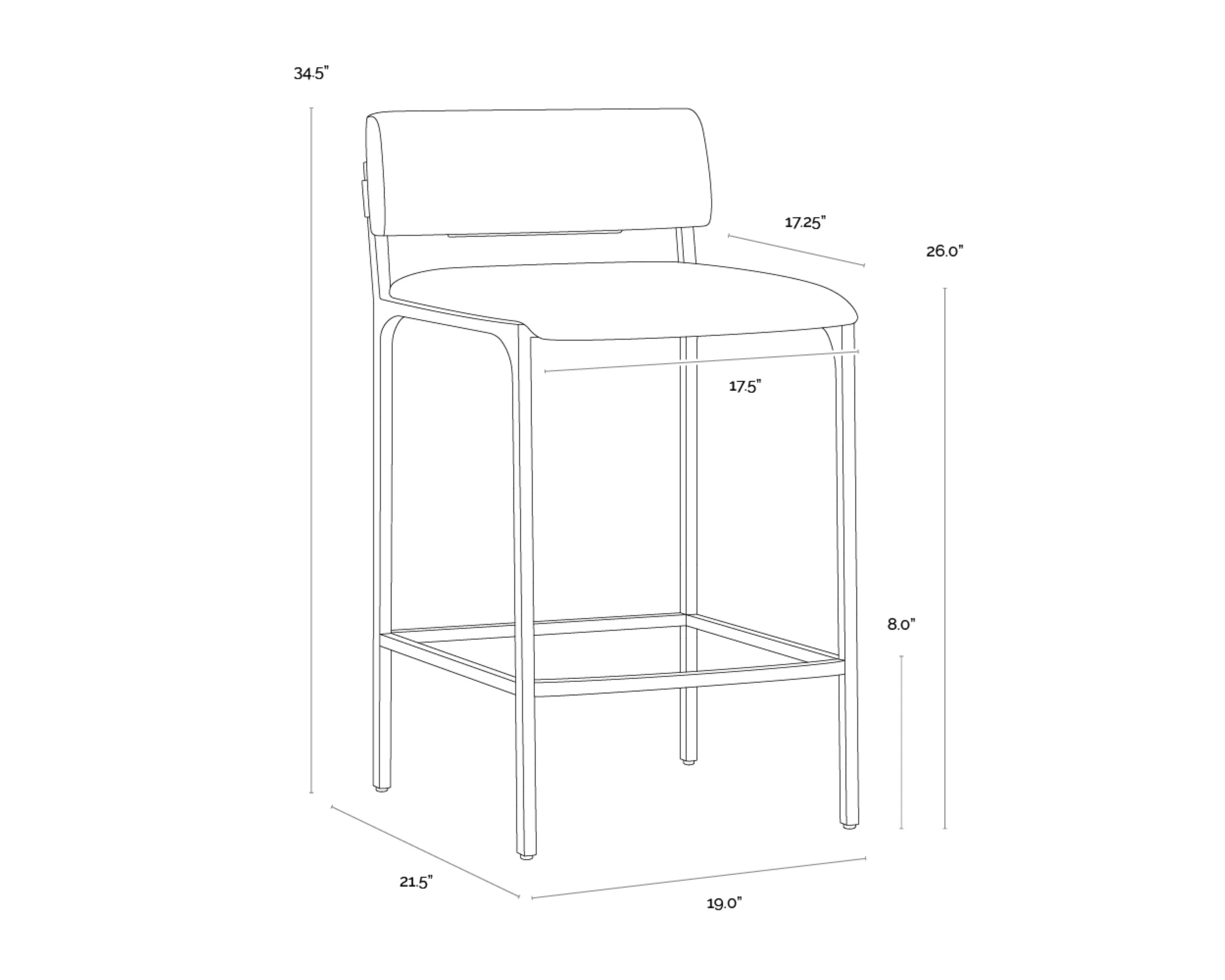 Sunpan Mori Counter Stool - Abbington Black