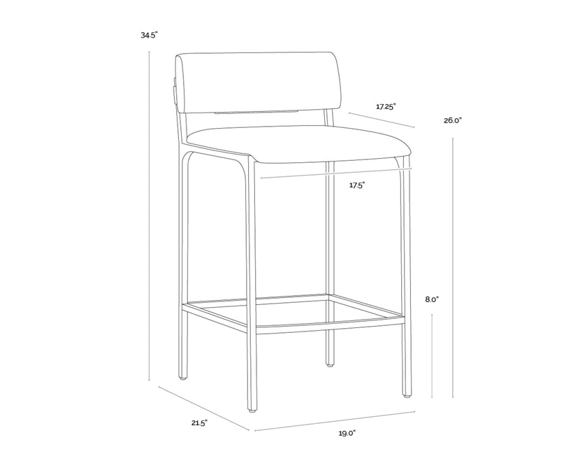 Sunpan Mori Counter Stool - Abbington Black