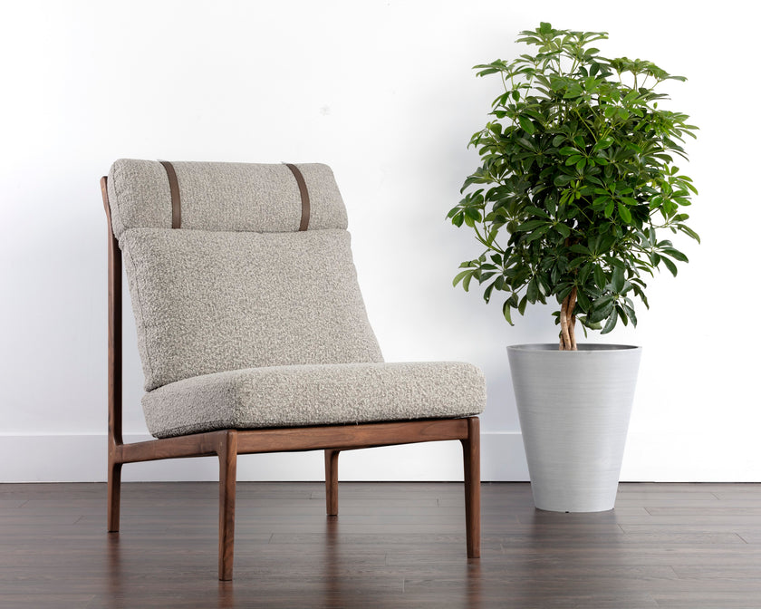 Sunpan Elanor Lounge Chair - Walnut - Copenhagen Cappuccino