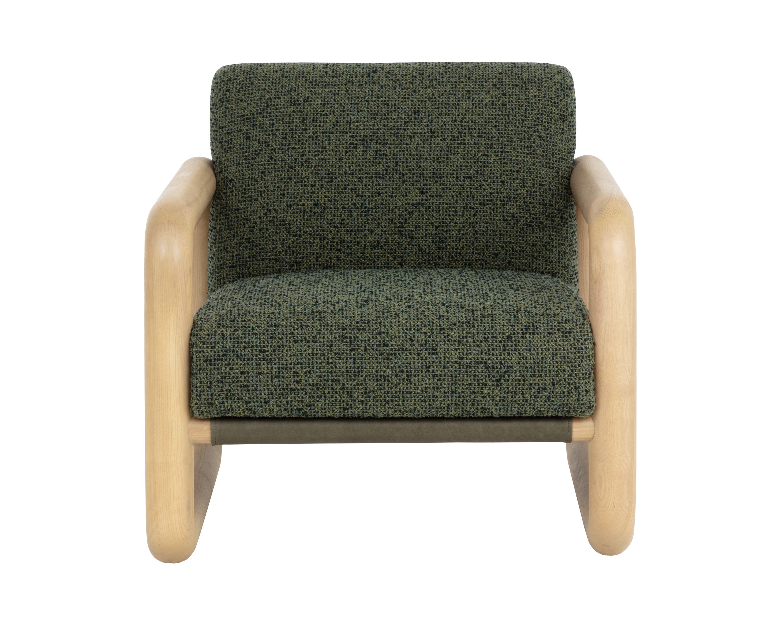 Sunpan Nubo Lounge Chair - Noah Meadow / Ludlow Dark Olive Leather