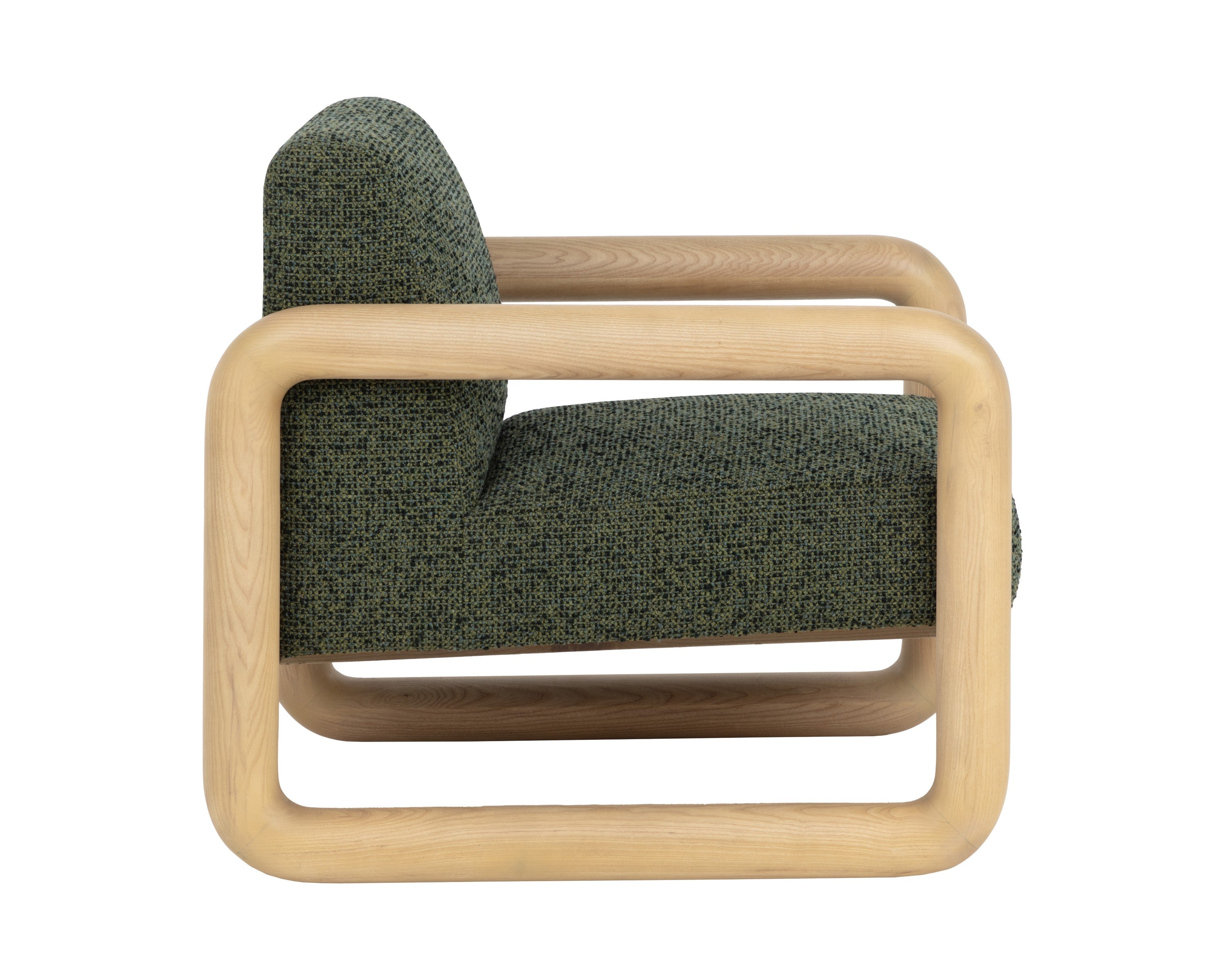 Sunpan Nubo Lounge Chair - Noah Meadow / Ludlow Dark Olive Leather
