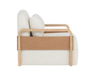 Sunpan Otso Swivel Lounge Chair - Geralt Linen / Nubuck Tan Leather