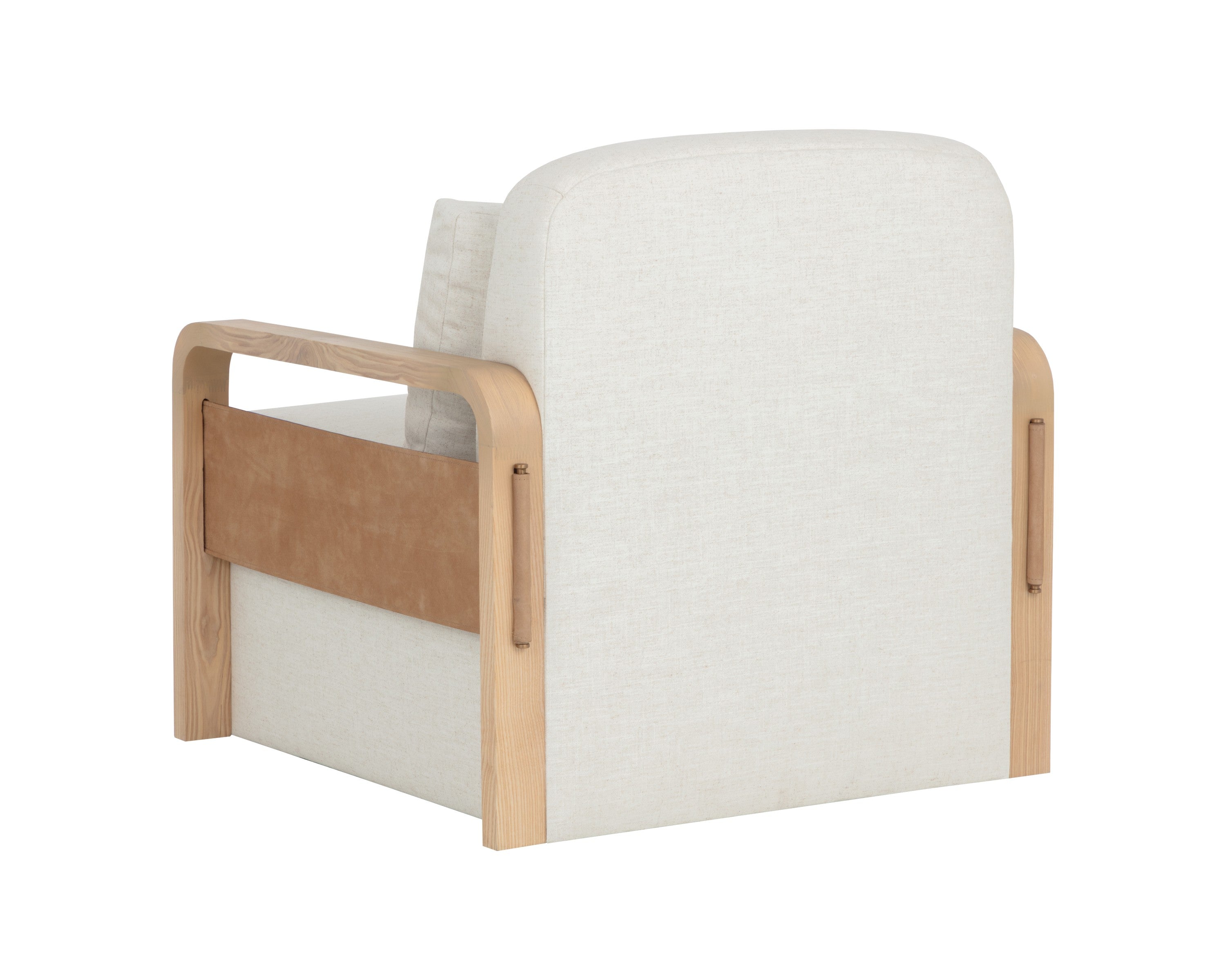 Sunpan Otso Swivel Lounge Chair - Geralt Linen / Nubuck Tan Leather