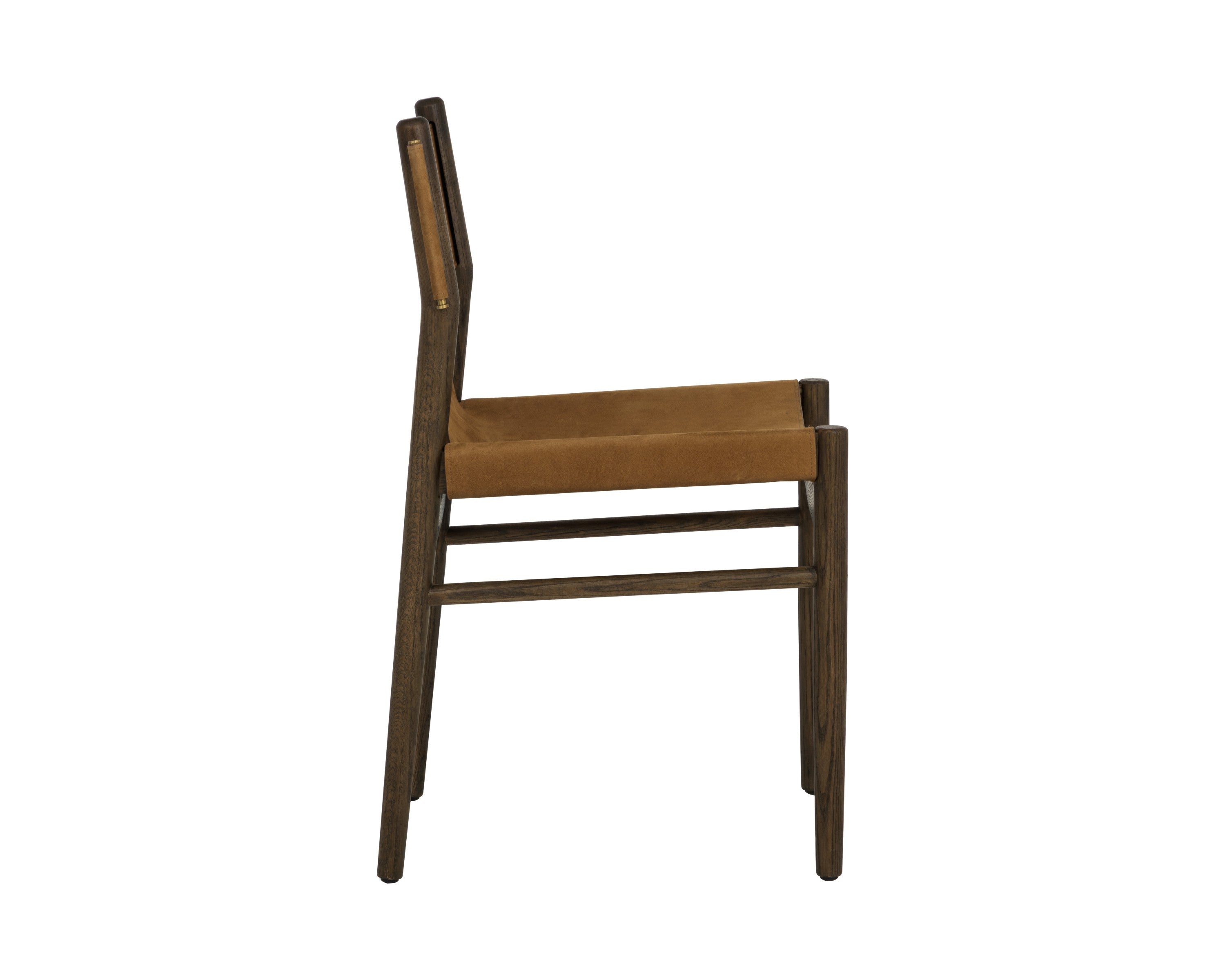 Sunpan Argus Dining Side Chair - Nubuck Caramel Leather