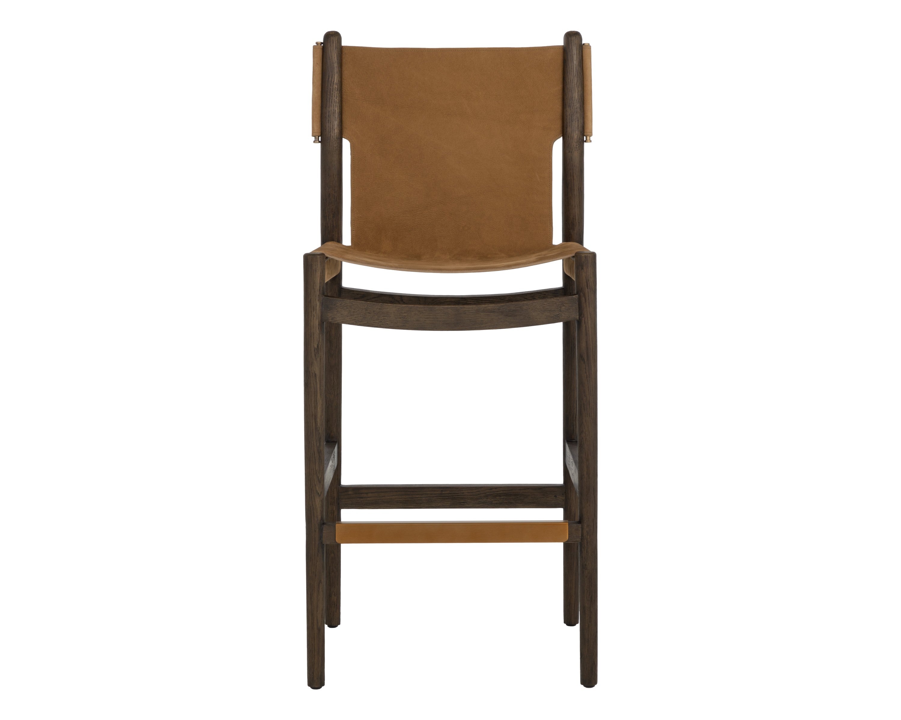 Sunpan Argus Barstool - Nubuck Caramel Leather