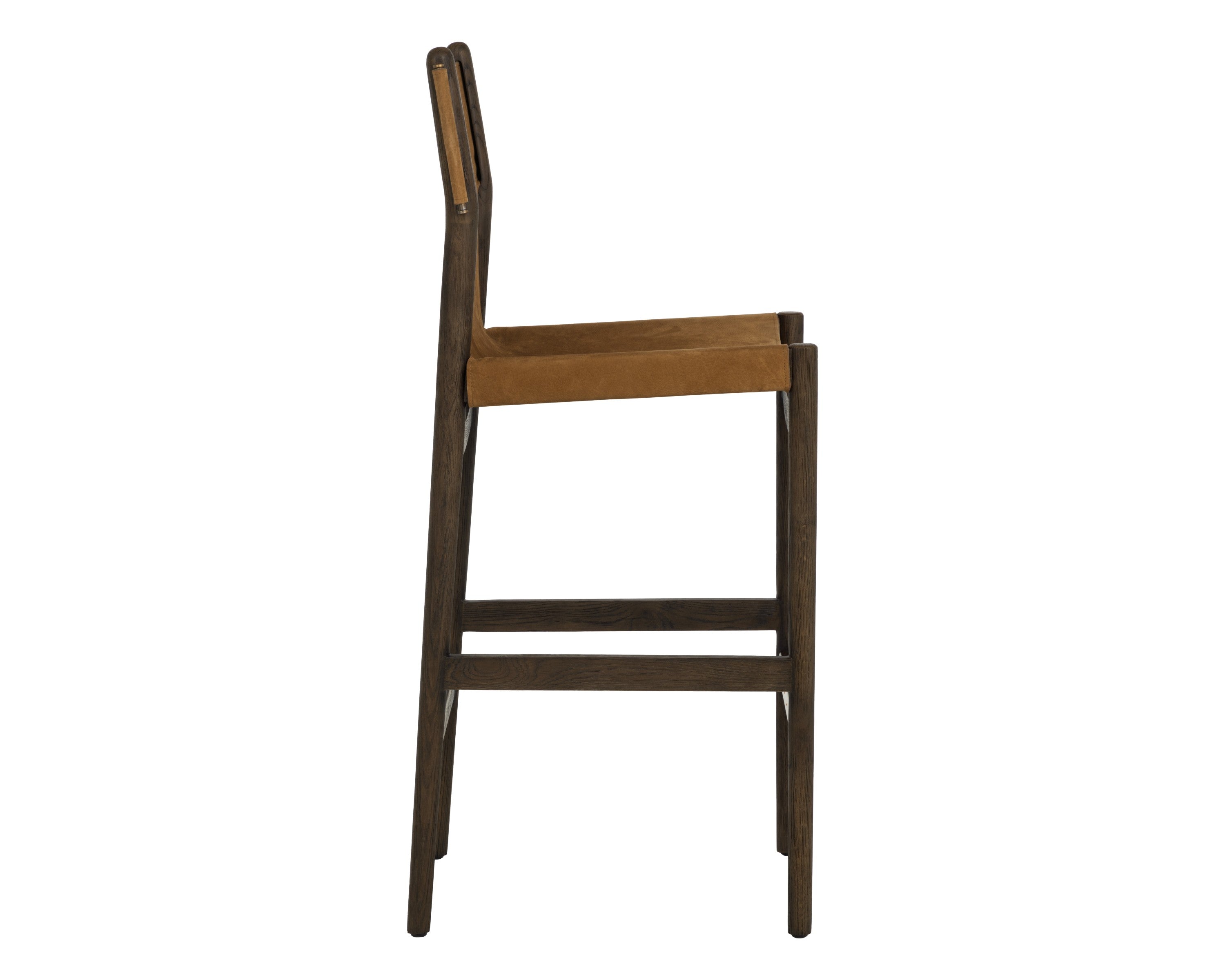 Sunpan Argus Barstool - Nubuck Caramel Leather