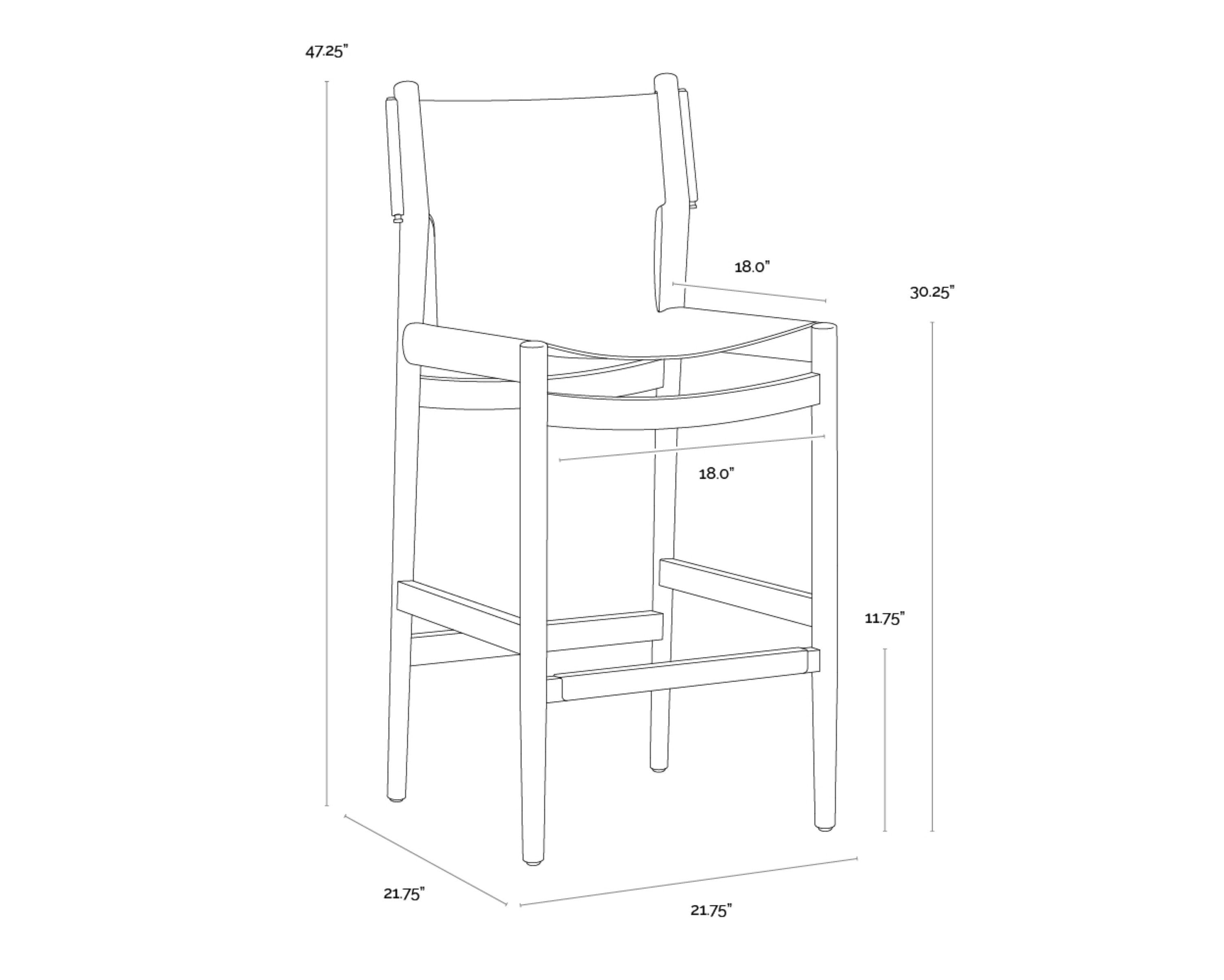 Sunpan Argus Barstool - Nubuck Caramel Leather