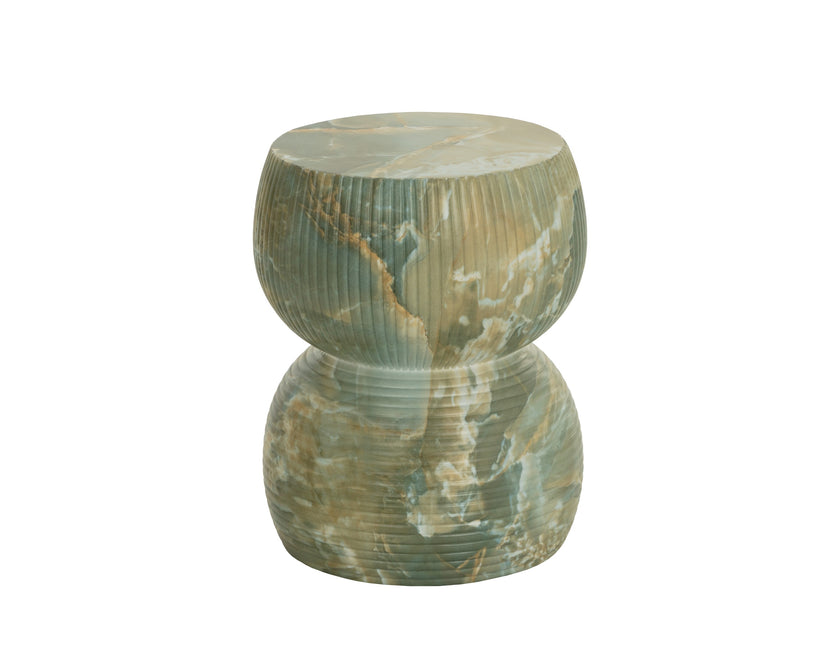 Sunpan Gemina End Table - Marble Look - Jade Onyx