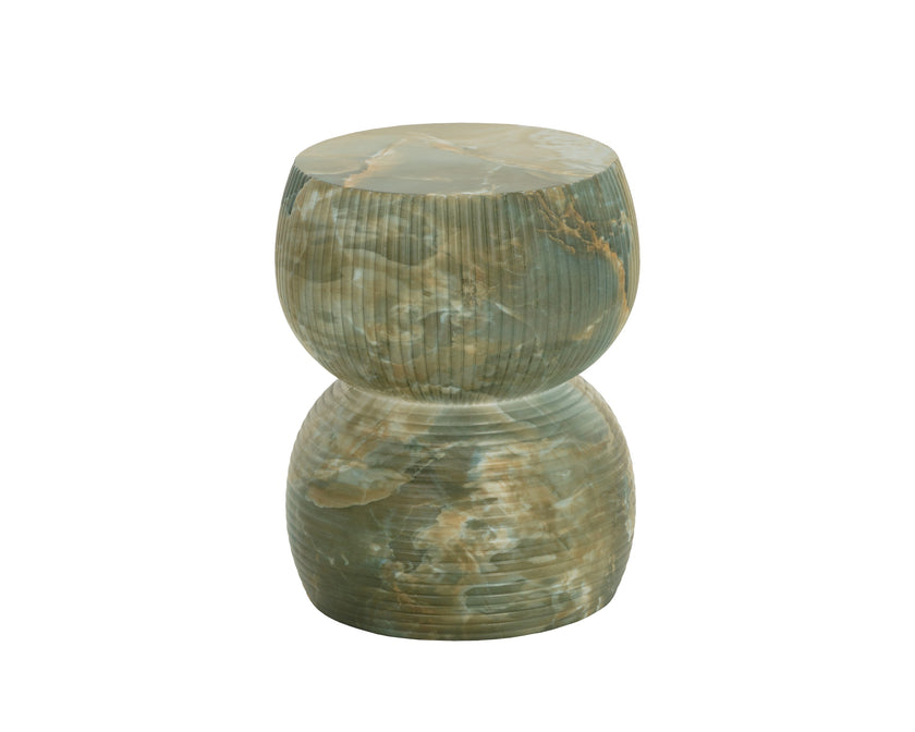 Sunpan Gemina End Table - Marble Look - Jade Onyx