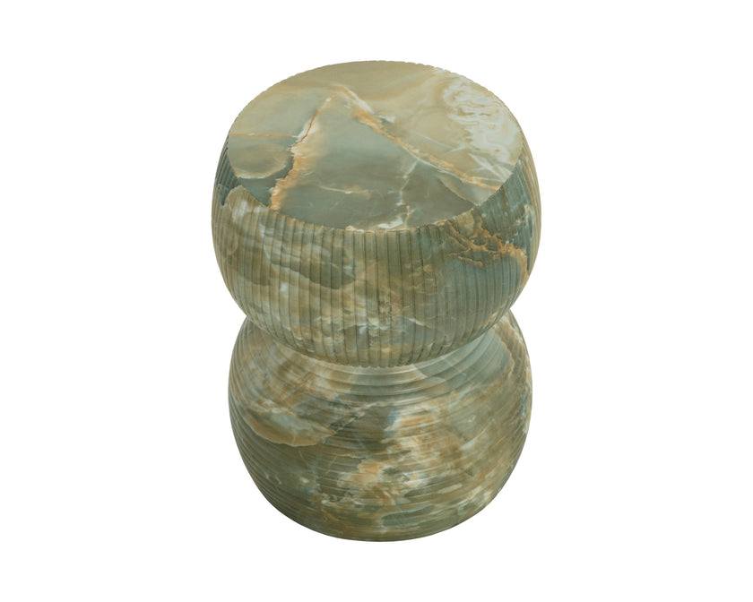 Sunpan Gemina End Table - Marble Look - Jade Onyx
