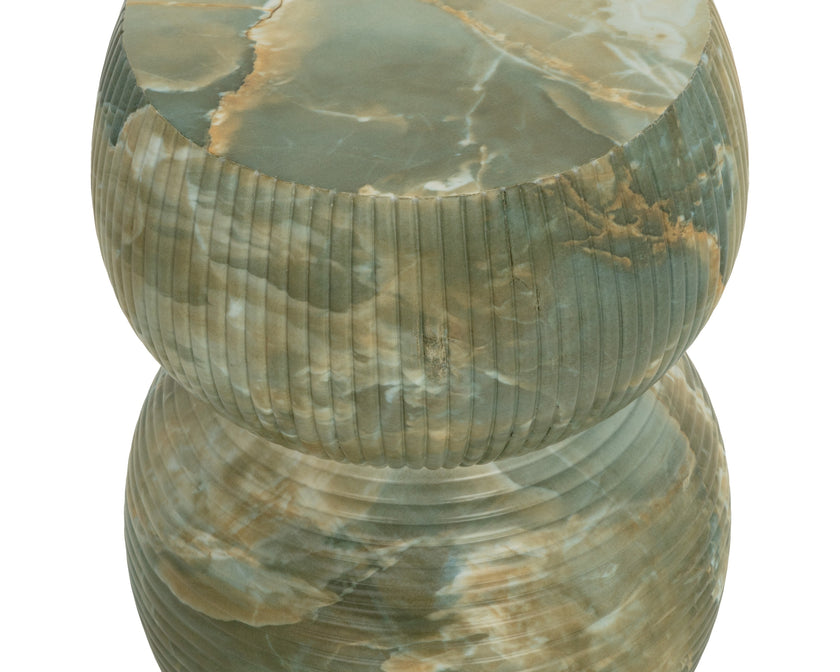 Sunpan Gemina End Table - Marble Look - Jade Onyx