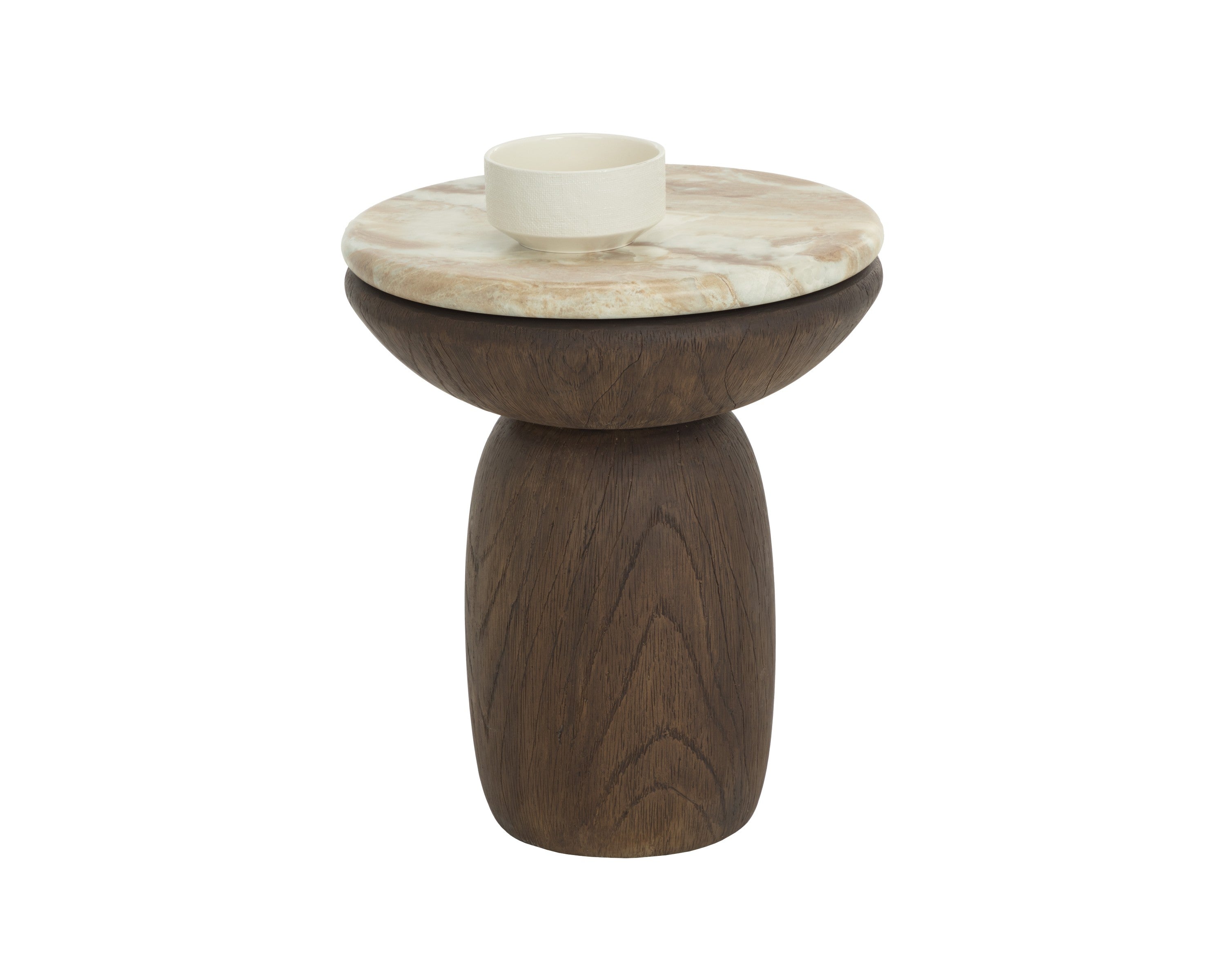 Sunpan Orula End Table - Marble Look - Macchiato