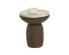 Sunpan Orula End Table - Marble Look - Macchiato