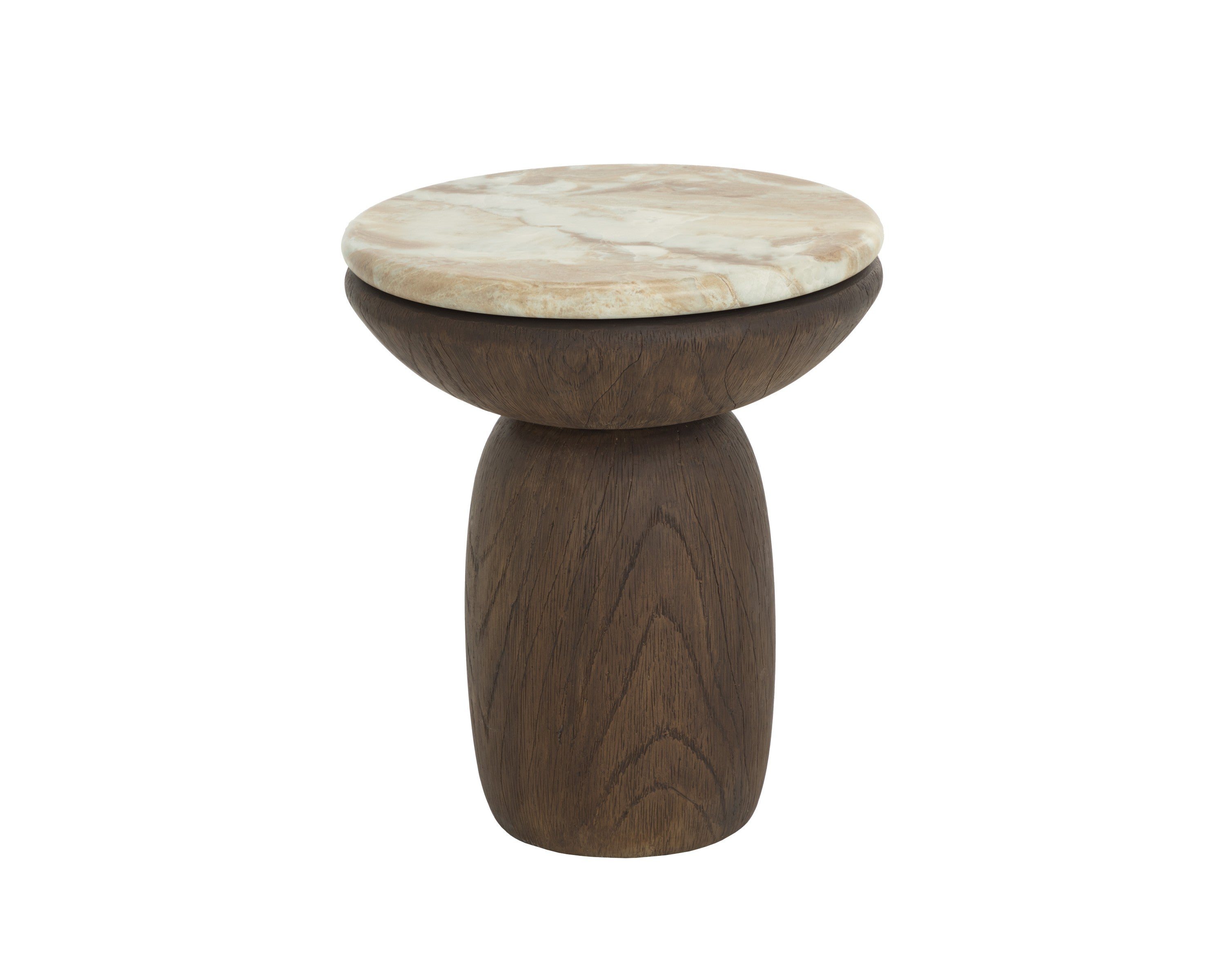 Sunpan Orula End Table - Marble Look - Macchiato