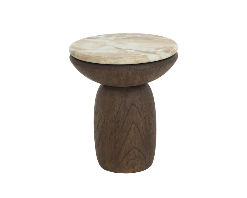 Sunpan Orula End Table - Marble Look - Macchiato