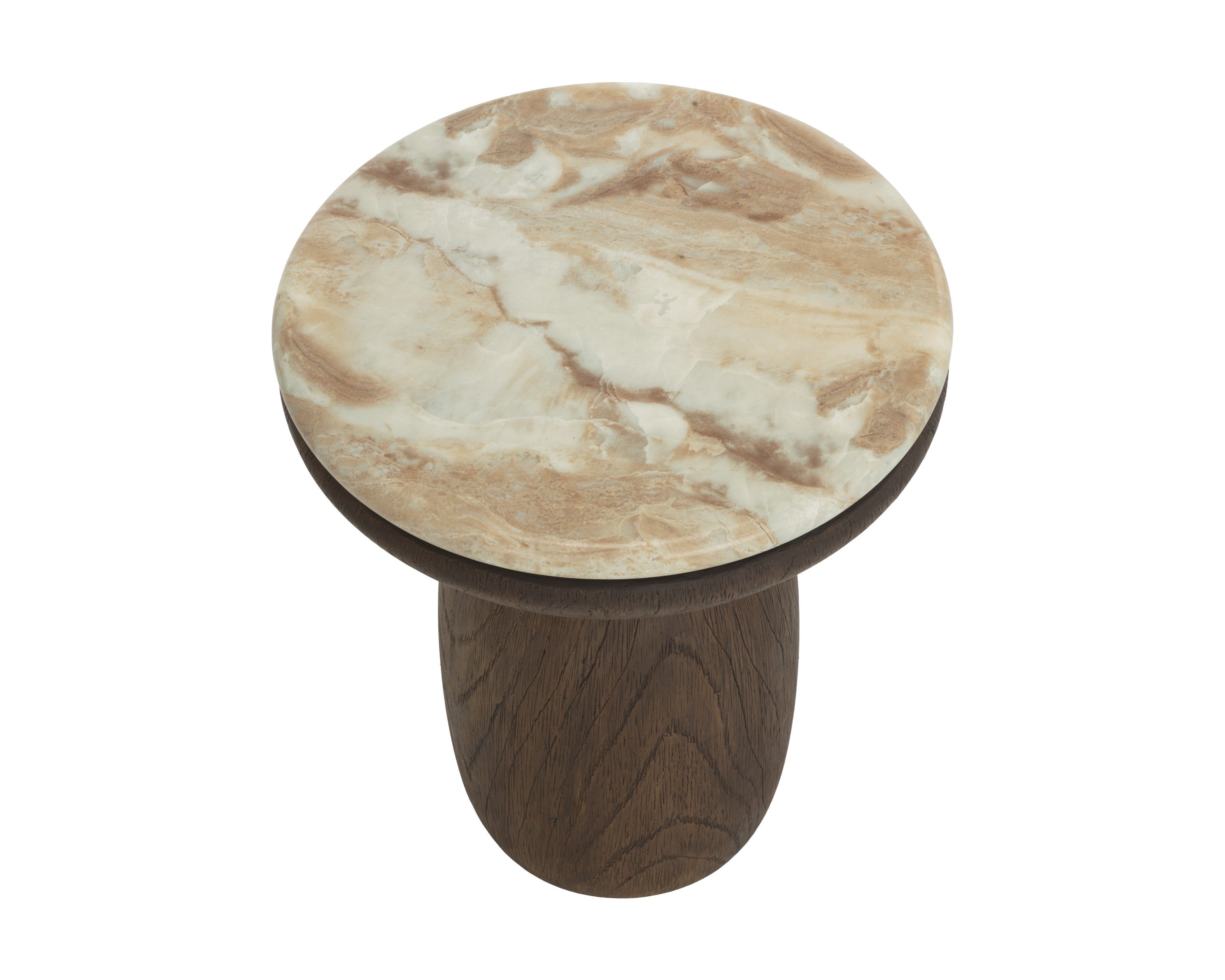 Sunpan Orula End Table - Marble Look - Macchiato