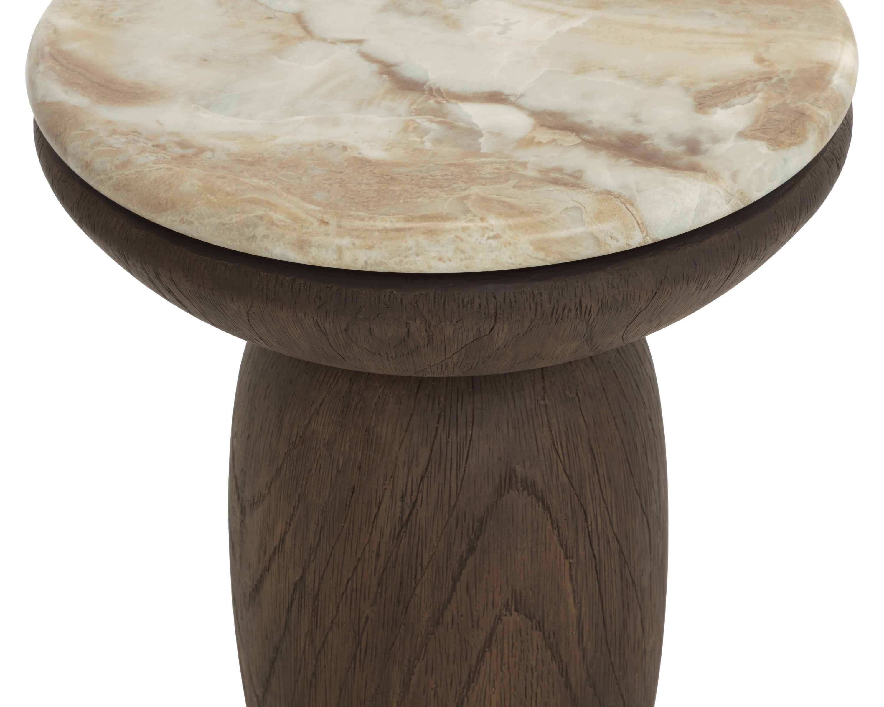 Sunpan Orula End Table - Marble Look - Macchiato