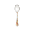 Christofle Jardin d'Eden Silver Plated Gold Accents Dessert Spoon - Rose Gold And Gold Two Golds