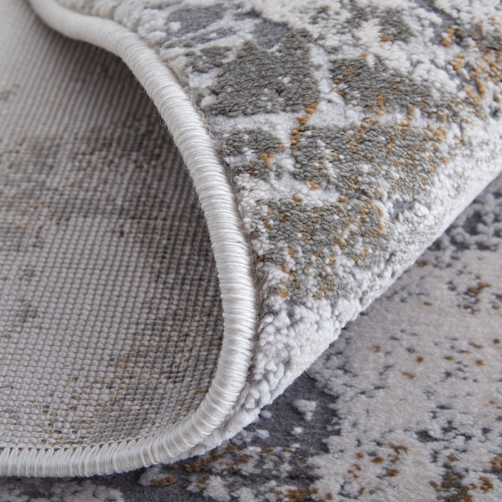 Feizy Waldor 39NDF Modern Abstract in Gray/Silver/Taupe