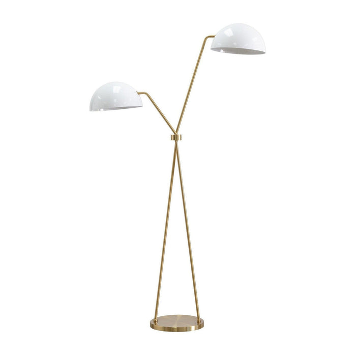 Sunpan Faven Floor Lamp - Brass - White