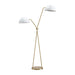 Sunpan Faven Floor Lamp - Brass - White