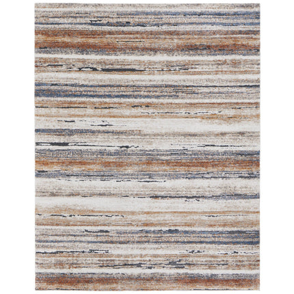 Feizy Gilmore 39MQF Modern Stripes in Ivory/Orange/Gray