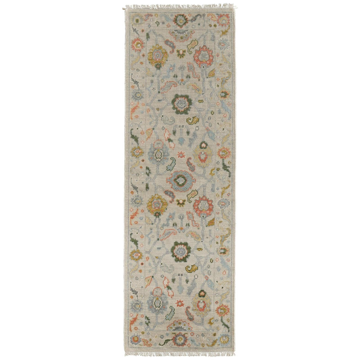 Feizy Karina 69GBF Transitional Floral & Botanical Rug in Ivory/Gold/Green