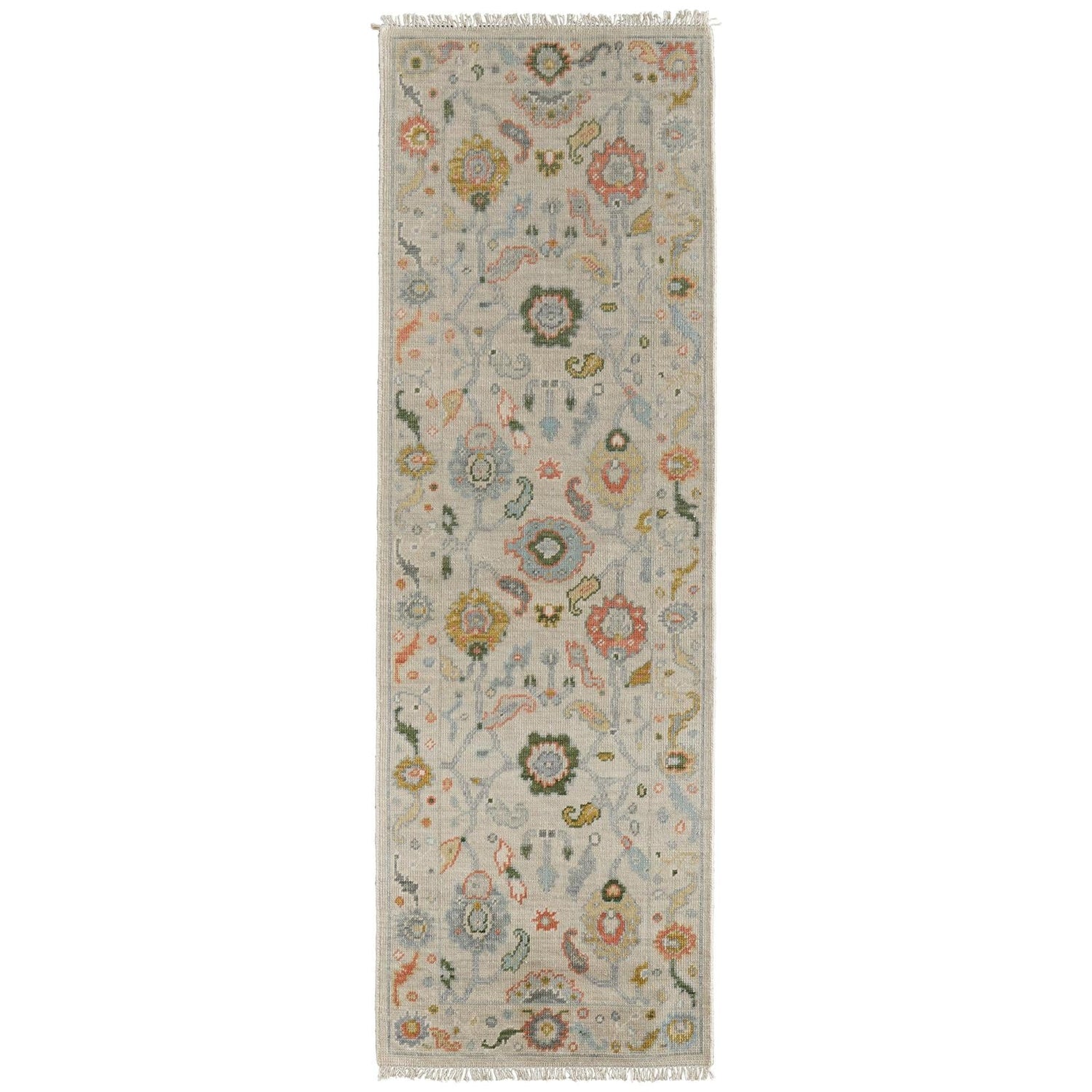 Feizy Karina 69GBF Transitional Floral & Botanical Rug in Ivory/Gold/Green