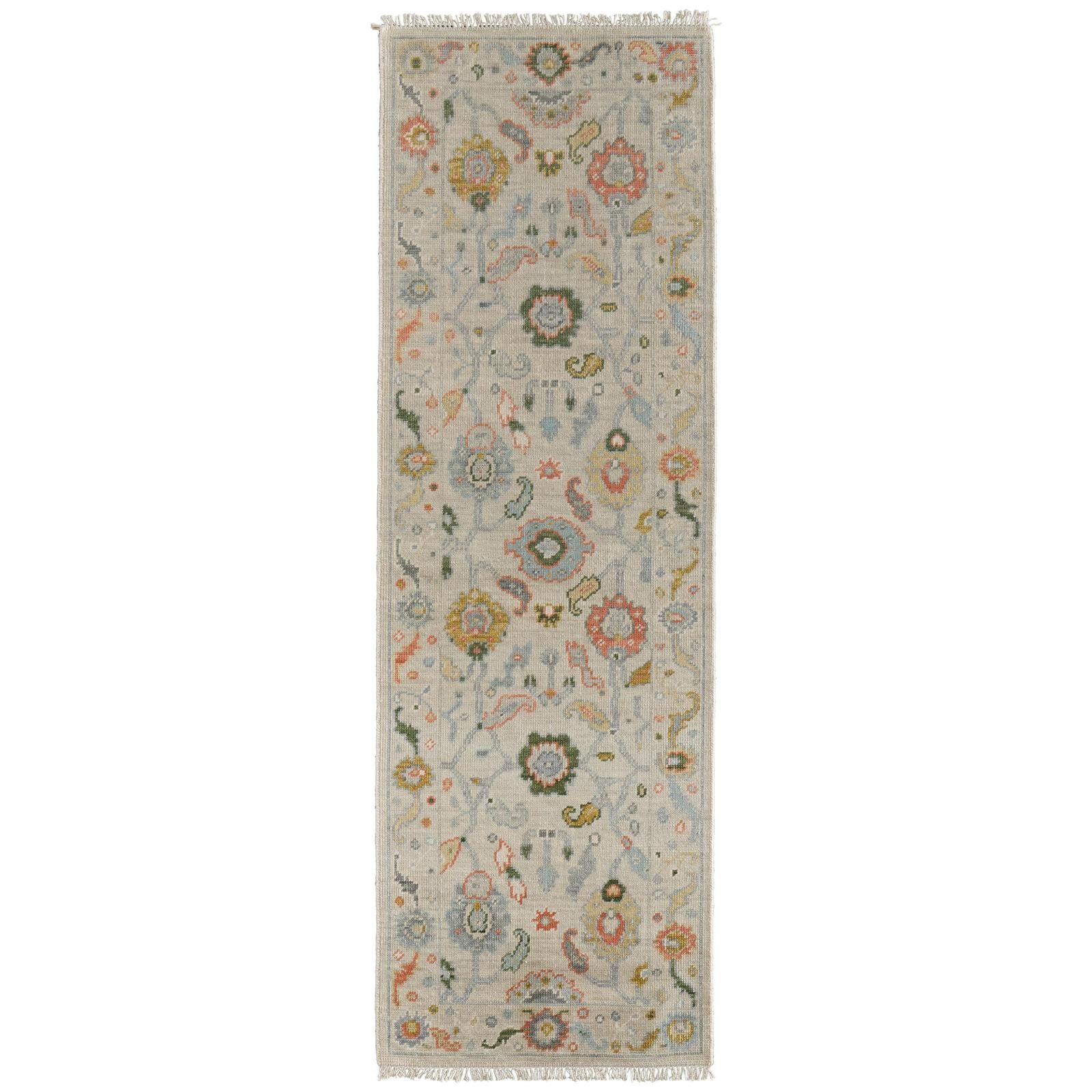 Feizy Karina 69GBF Transitional Floral & Botanical Rug in Ivory/Gold/Green