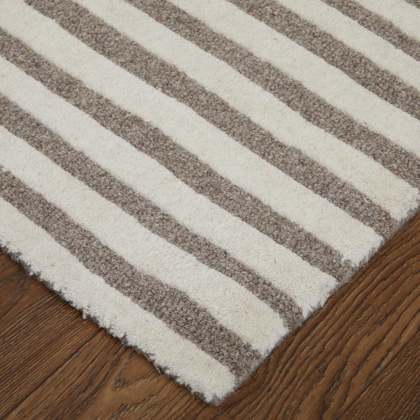 Feizy Kimball 8A31F Transitional Abstract Rug in Taupe/Ivory
