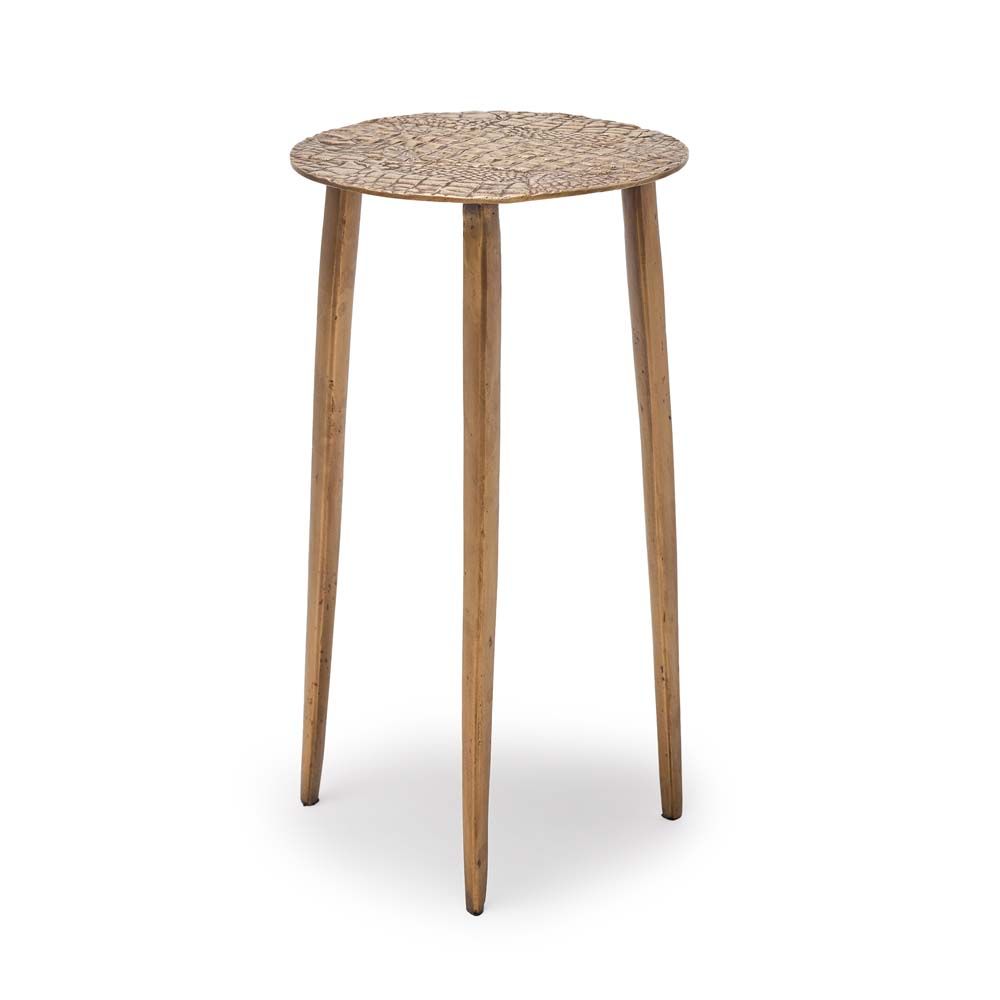 Interlude Saxon Accent Table Antique Brass