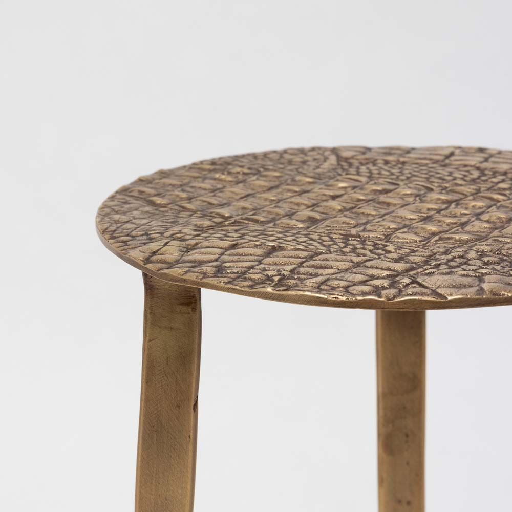 Interlude Saxon Accent Table Antique Brass