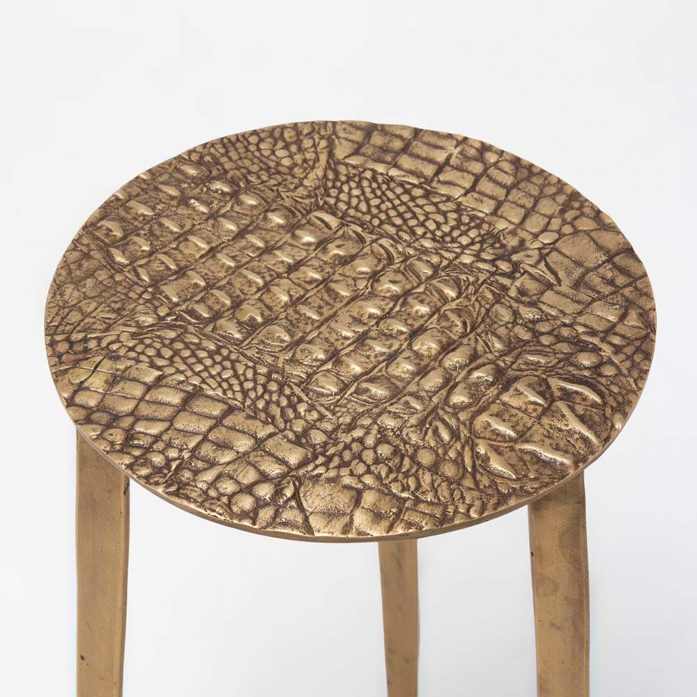 Interlude Saxon Accent Table Antique Brass