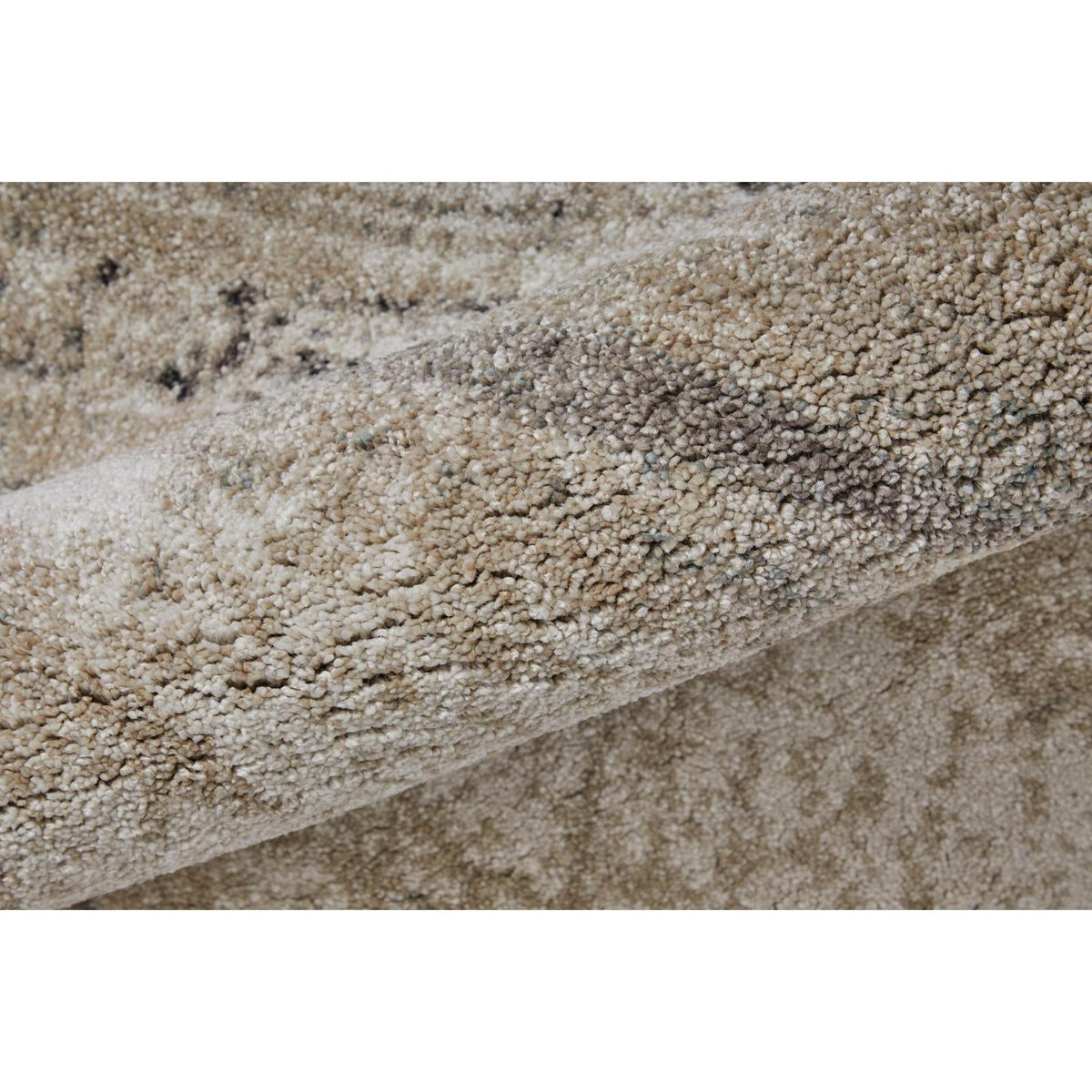 Feizy Skyview 39QAF Modern Abstract Rug in Gray/Ivory/Taupe
